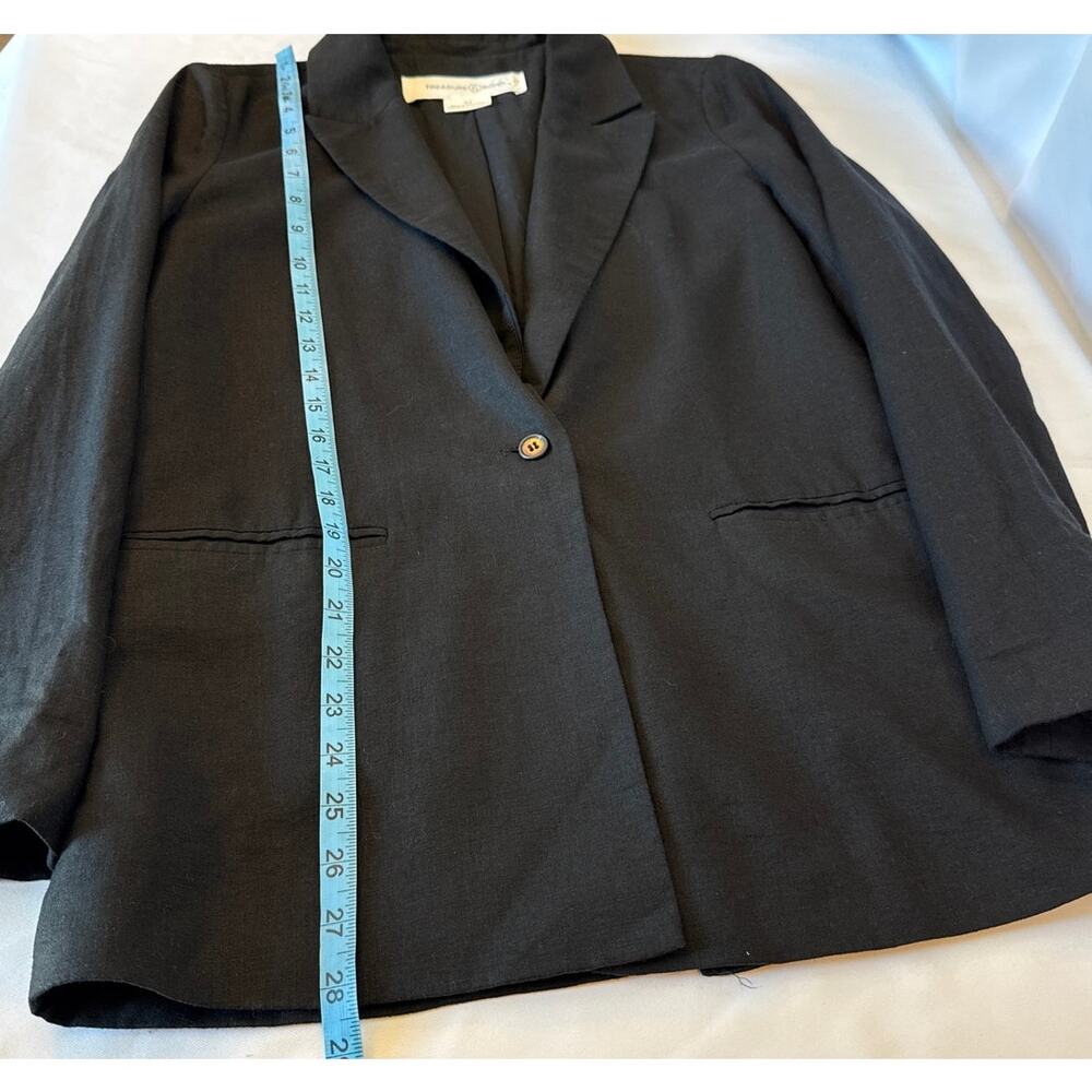 Treasure & Bond Linen Blend Boyfriend Blazer Black XS + Bonus Necklace Career - Picture 3 of 9